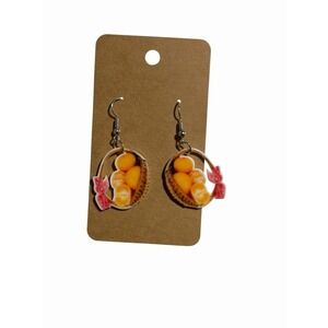 New Novelty Fashion Earrings oranges fruit basket